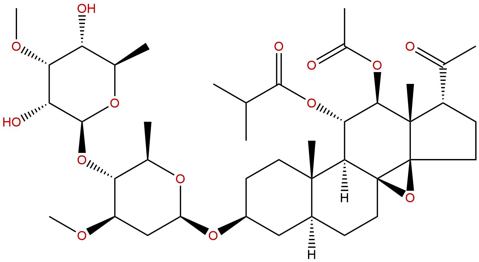Tenacigenin B, 3-O-β-Allopyranosyl-(1→4)-β-oleandropyranosyl-11-O-isobutyryl-12-O-acetyl-