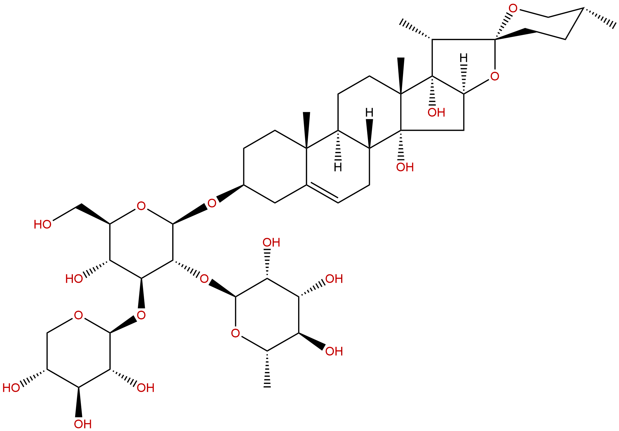 Ophiogenin 3-O-α-L-rhamnopyranosyl(1→2)[β-D-xylopyranosyl(1→3)]-β-D-glucopyranoside
