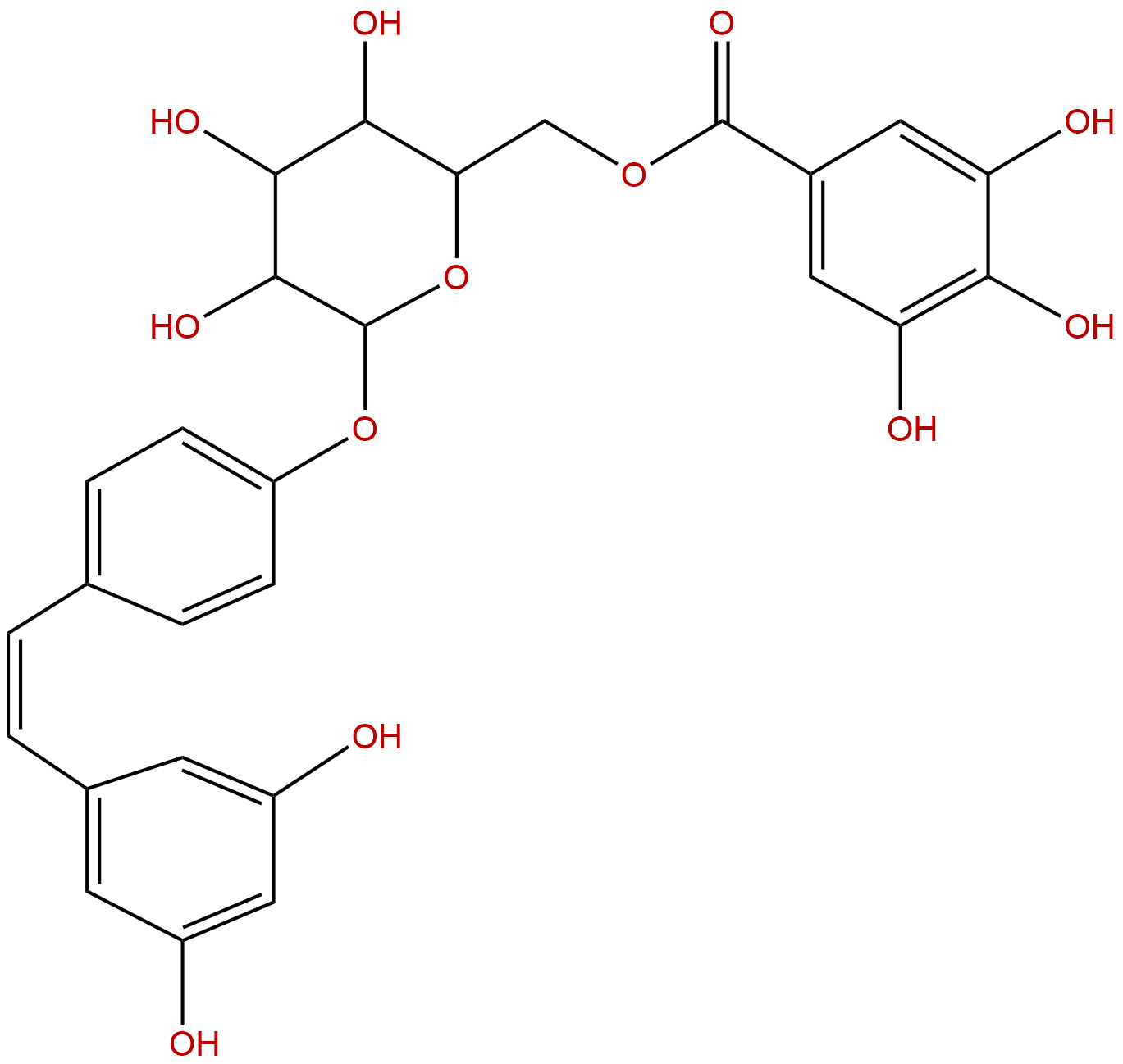 Resveratrol 4'-(6''-galloylglucoside)
