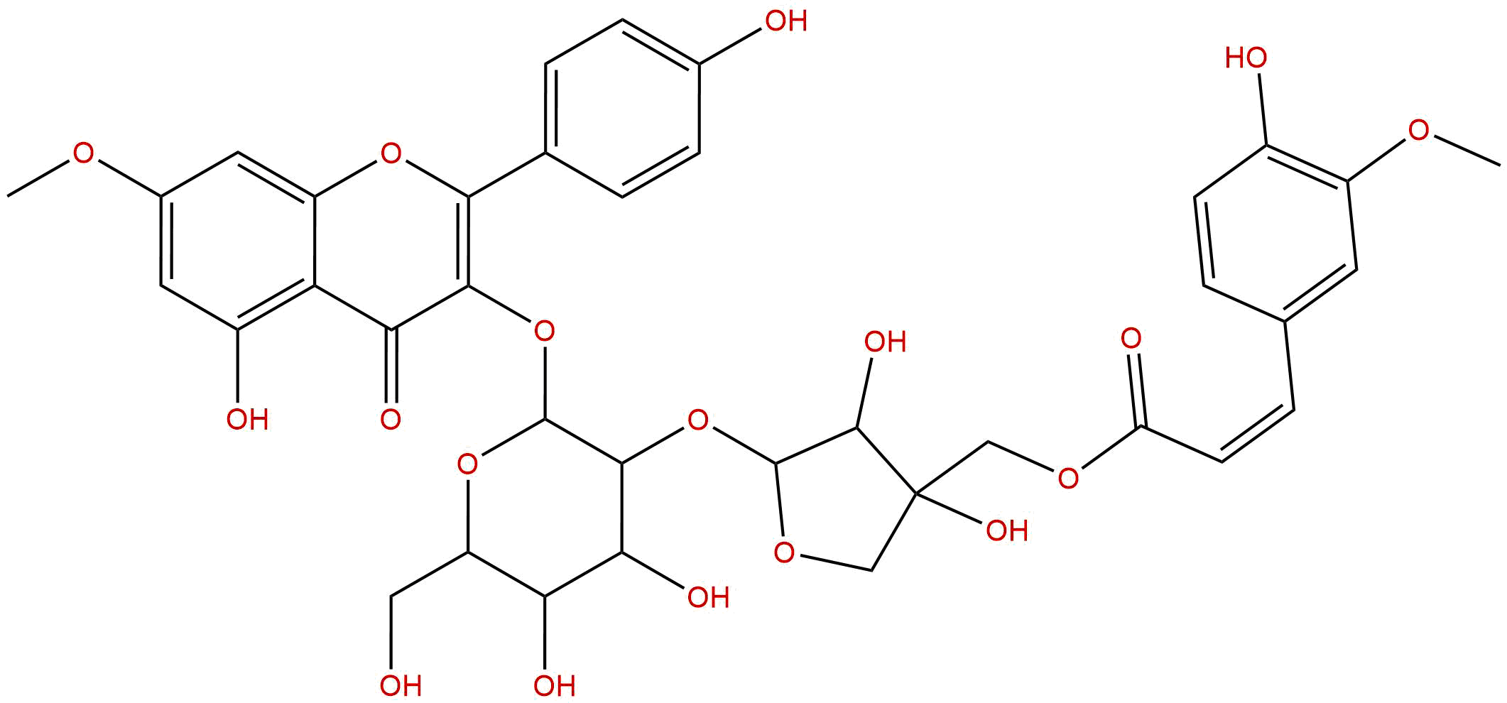3-O-[5'''-O-feruloyl-β-D-apiofuranosyl(1'''->2''')-β-D-glucopyranosyl] rhamnocitrin